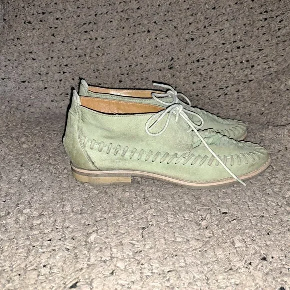 OFFICE London-Sage Green Nubuck Fisherman/Ghillie Sandals-Sz 40-Excellent - Picture 5 of 8